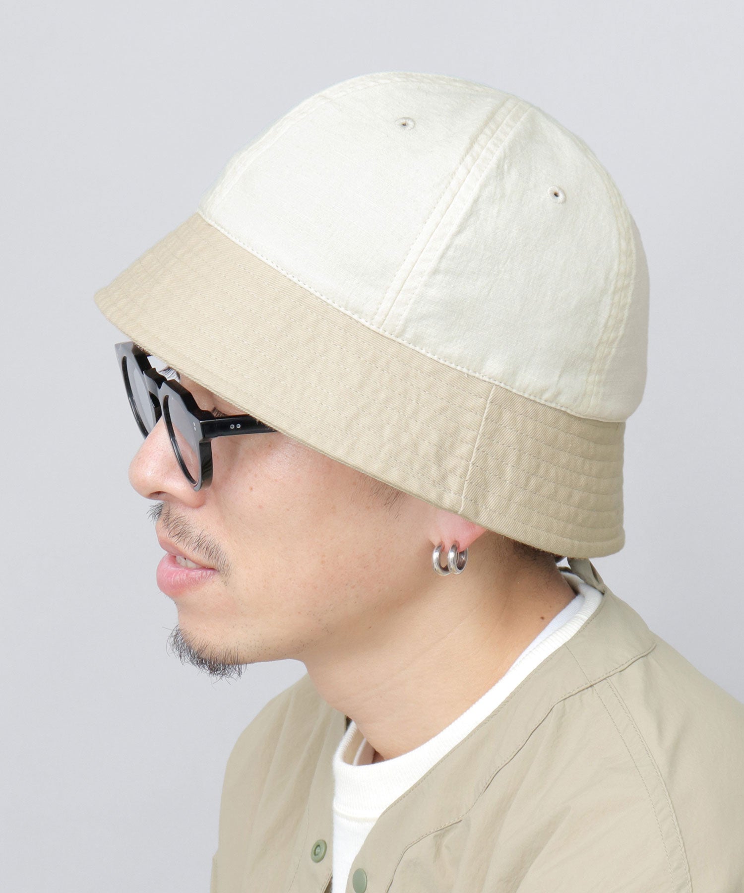 Basic Enchi Basiquenti Metro Hat Men's Crew Hat 2-Tone Bucket Hat Plain