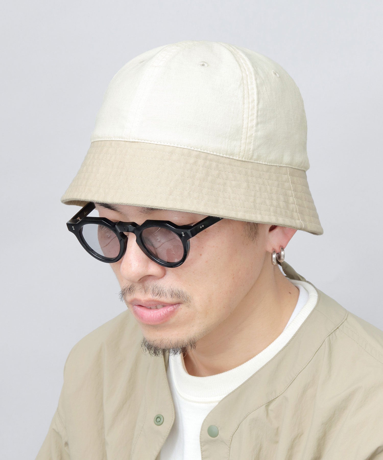 Basic Enchi Basiquenti Metro Hat Men's Crew Hat 2-Tone Bucket Hat Plain