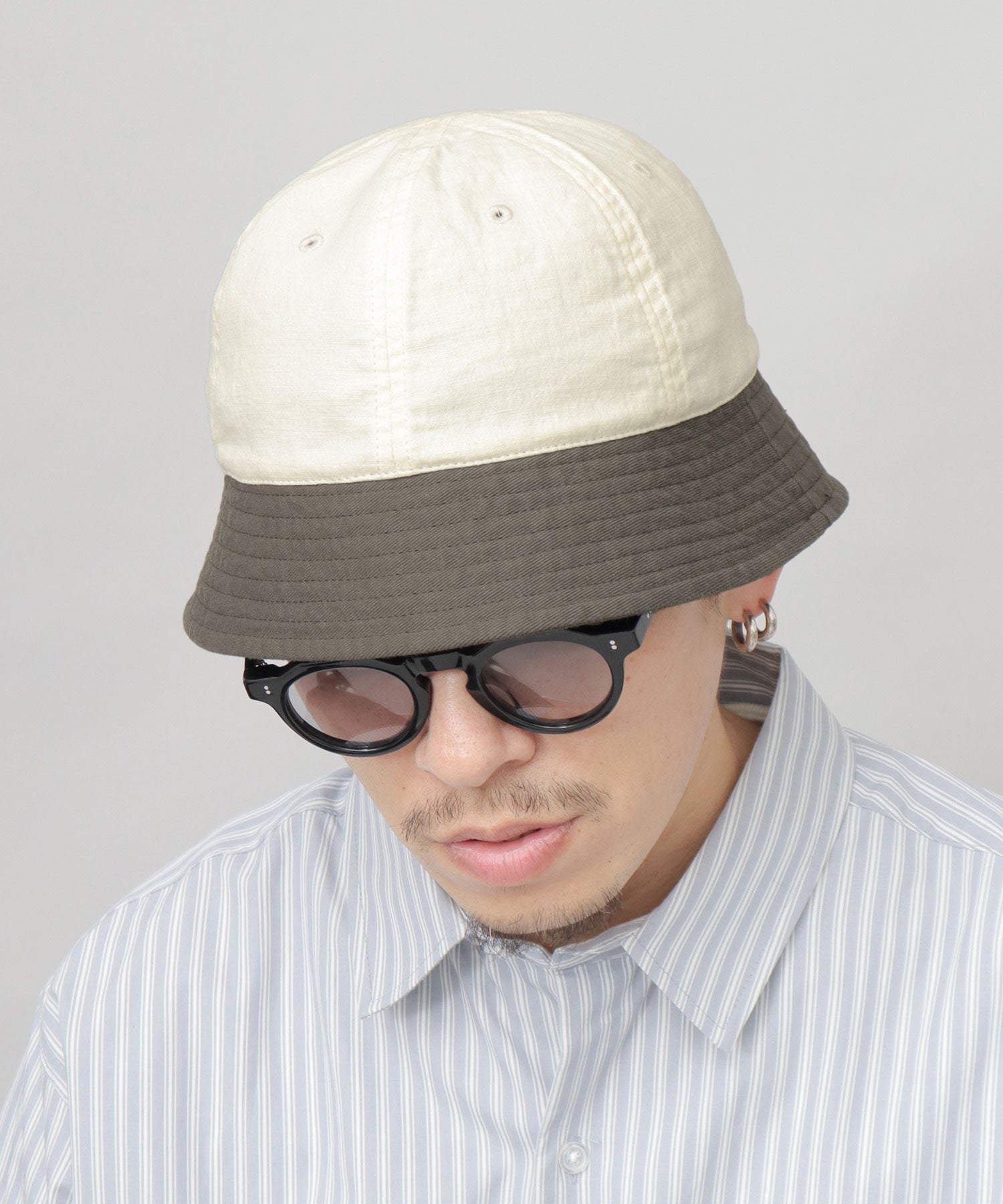 Basic Enchi Basiquenti Metro Hat Men's Crew Hat 2-Tone Bucket Hat Plain