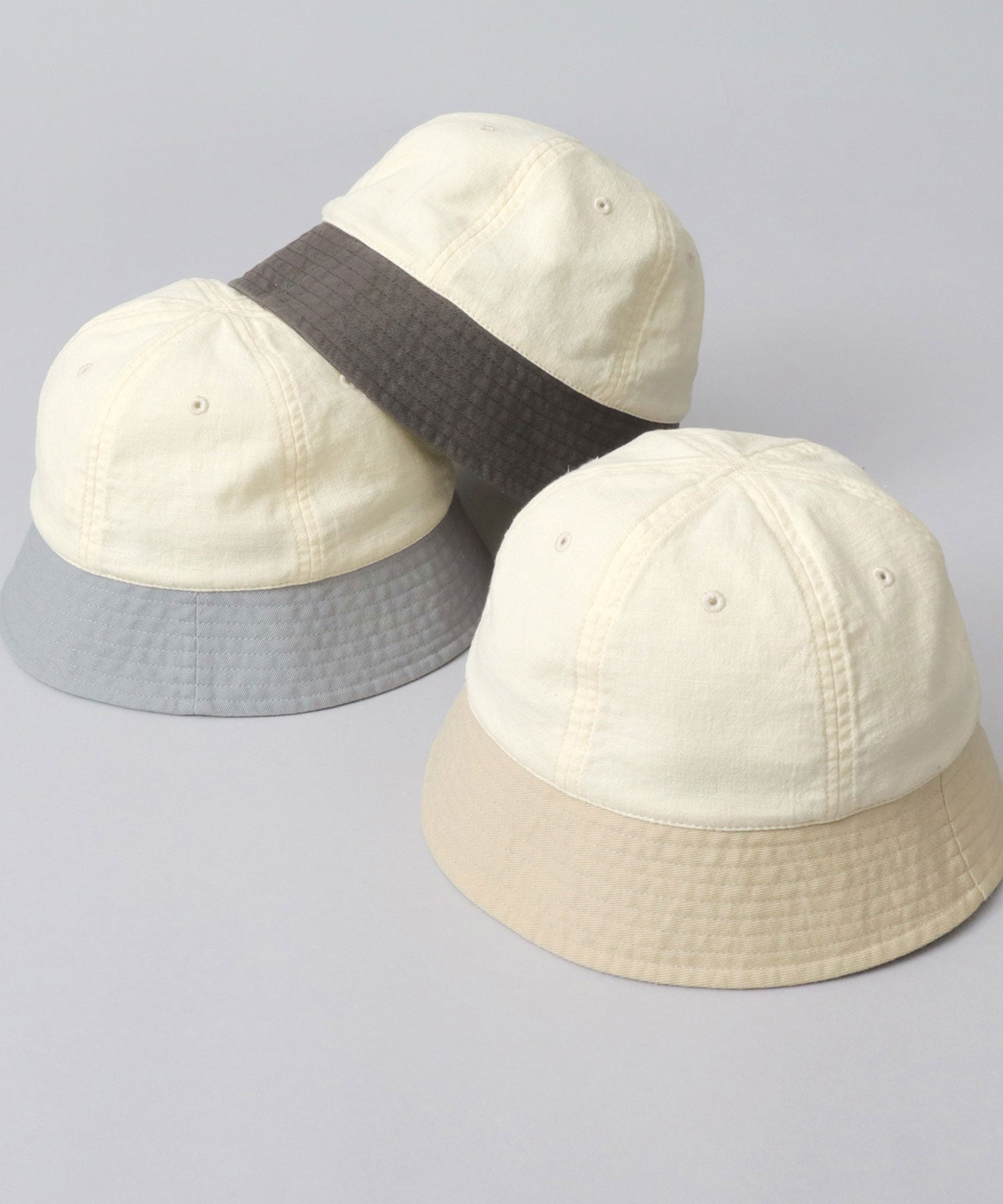 Basic Enchi Basiquenti Metro Hat Men's Crew Hat 2-Tone Bucket Hat Plain