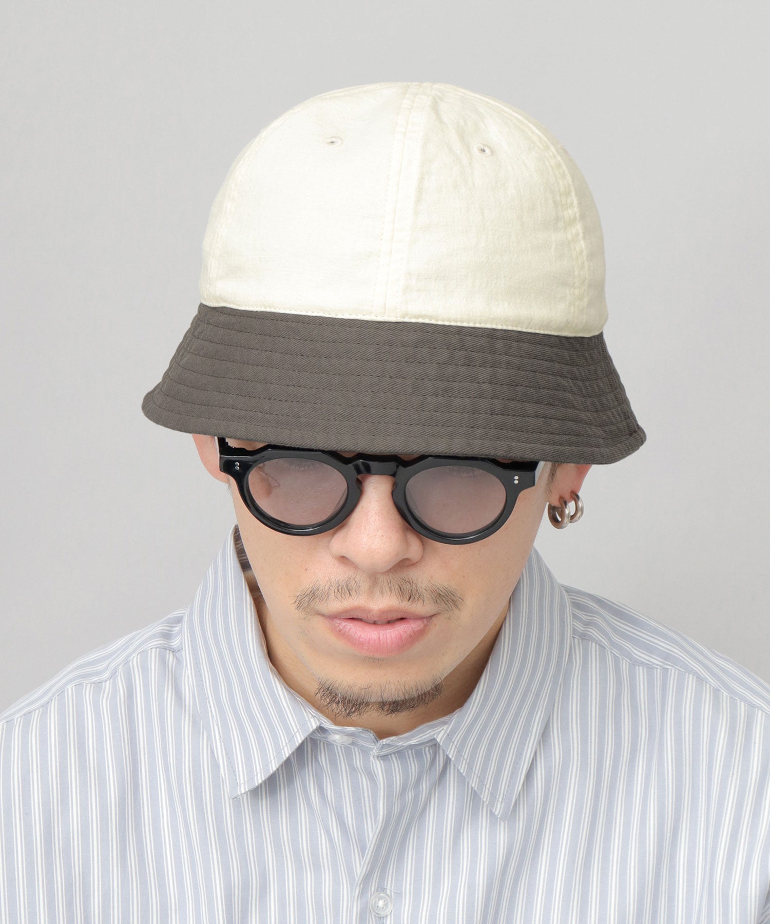 Basic Enchi Basiquenti Metro Hat Men's Crew Hat 2-Tone Bucket Hat Plain