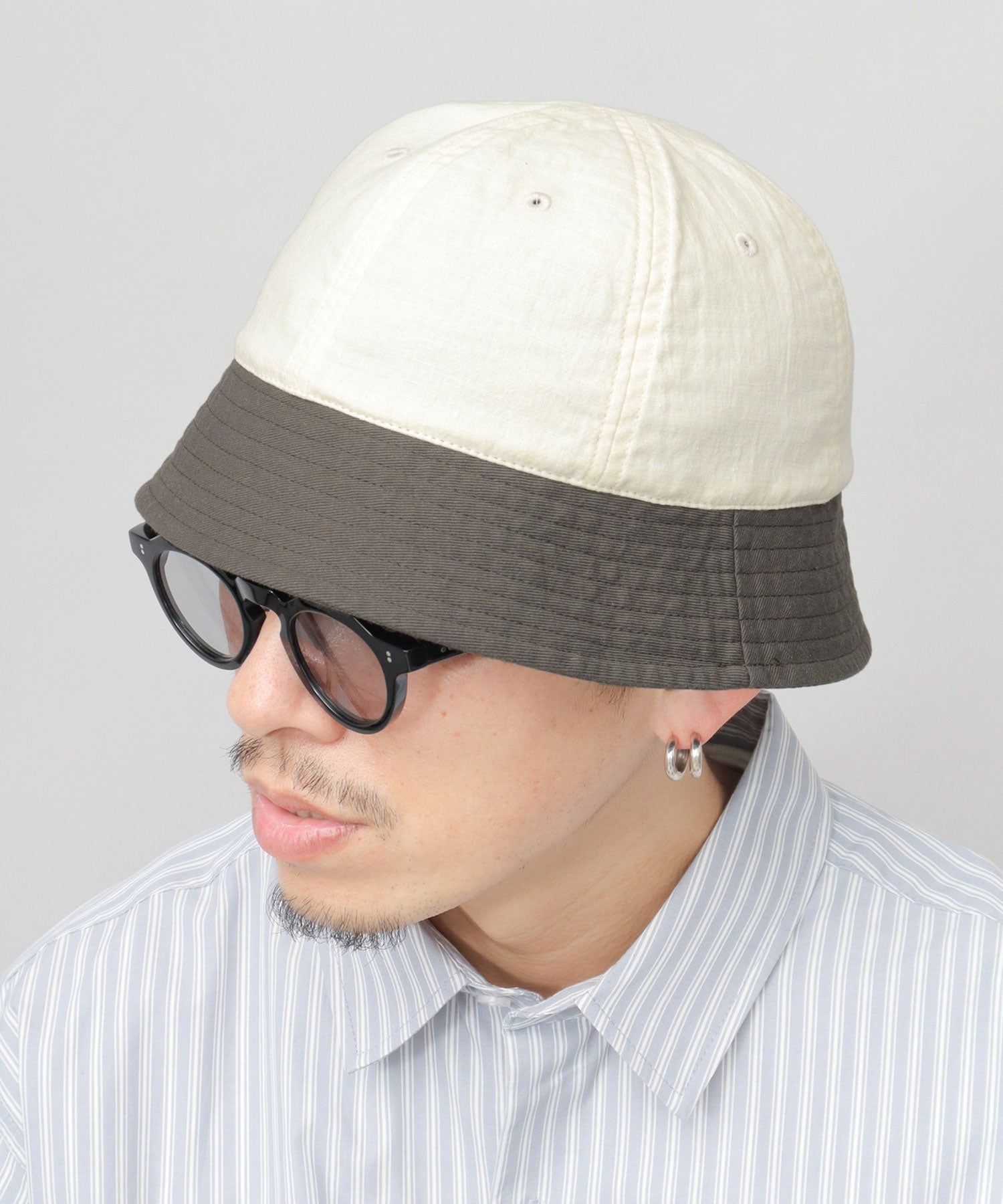 Basic Enchi Basiquenti Metro Hat Men's Crew Hat 2-Tone Bucket Hat Plain