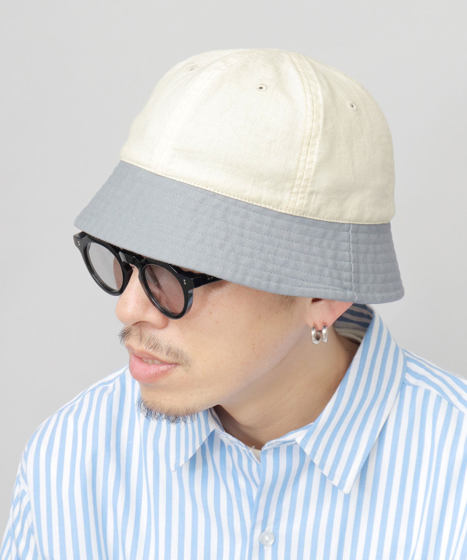 Basic Enchi Basiquenti Metro Hat Men's Crew Hat 2-Tone Bucket Hat Plain