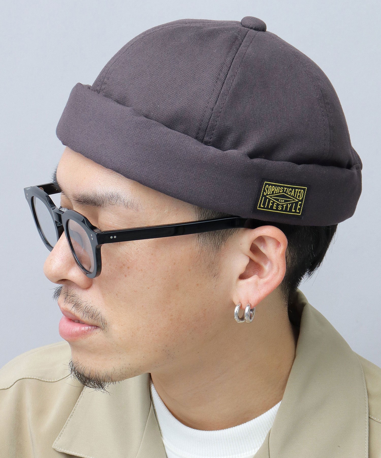 ベーシックエンチ Basiquenti ブラックタグ フィッシャーマンキャップ ロールキャップ 帽子 メンズ カジュアル シンプル （ブラック-A(チャコール)） ブラック-A(チャコール)