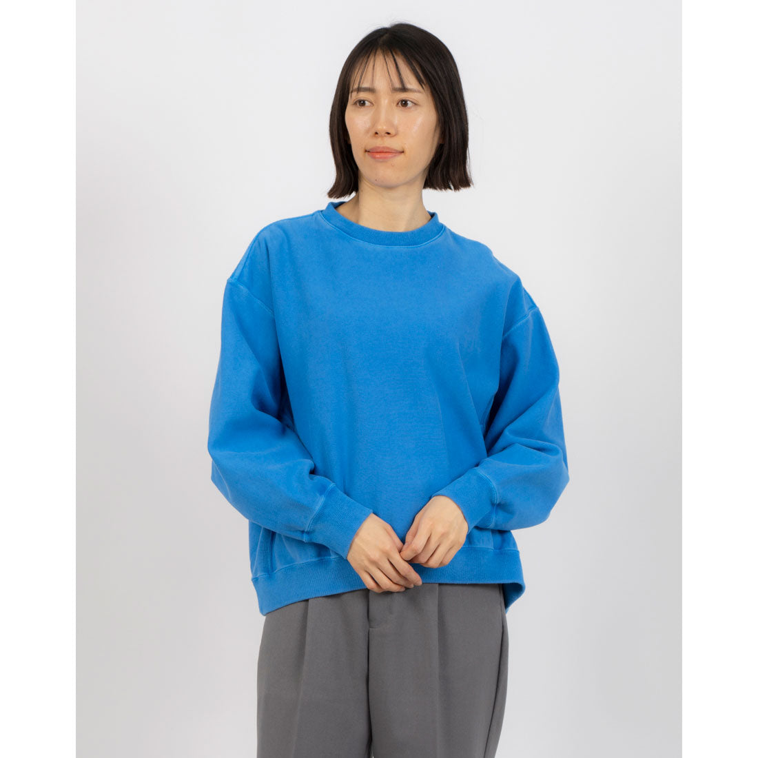 バーンズアウトフィッターズ BARNS OUTFITTERS VT.CREW S/RIB SW （D.BLU） D.BLU