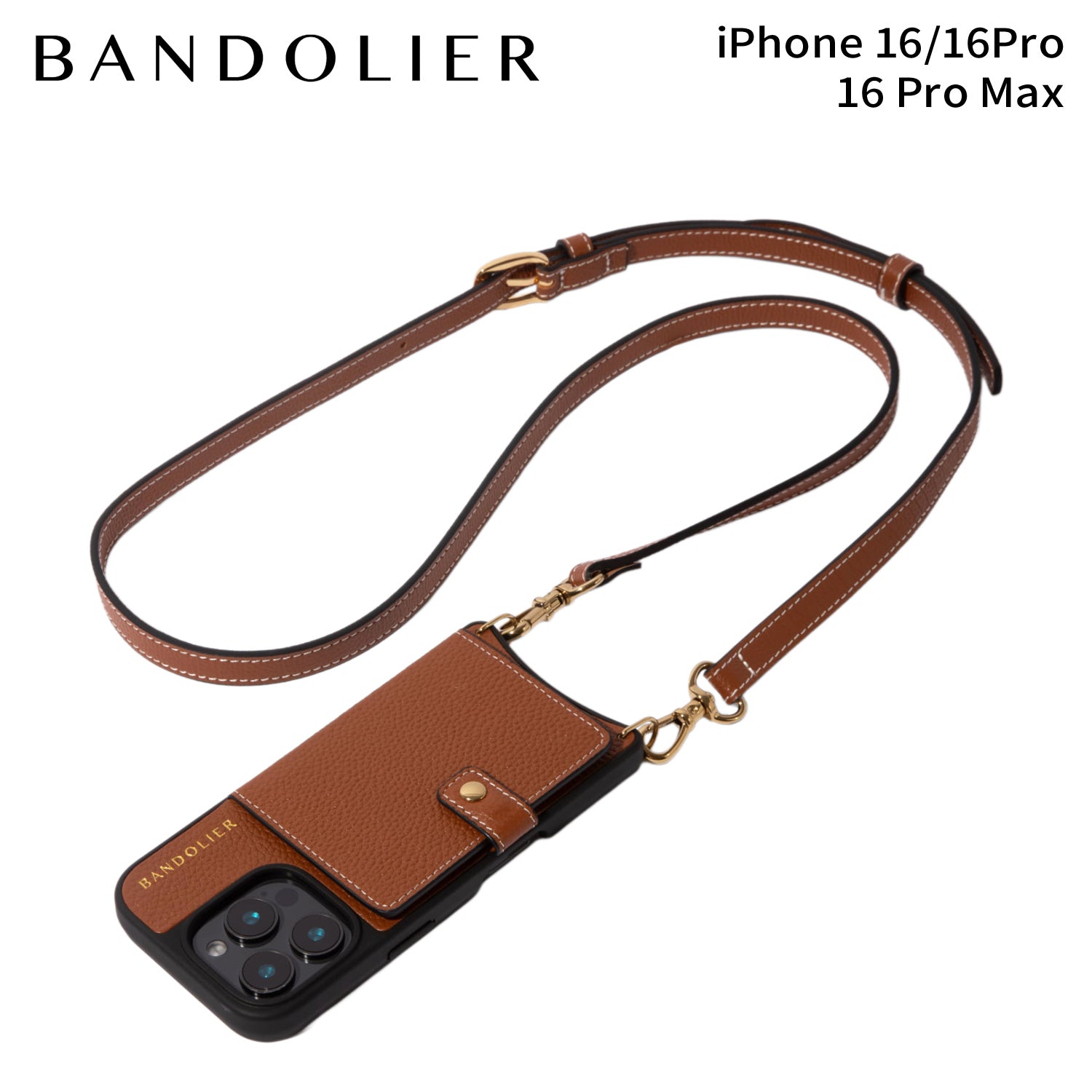 バンドリヤー BANDOLIER スマホショルダー スマホケース iPhone16 16 Pro 16 Pro MAX アイフォン ケイシー マグセーフ シエンナ ゴールド メンズ レディース ブラウン 18CAS （MMM） MMM