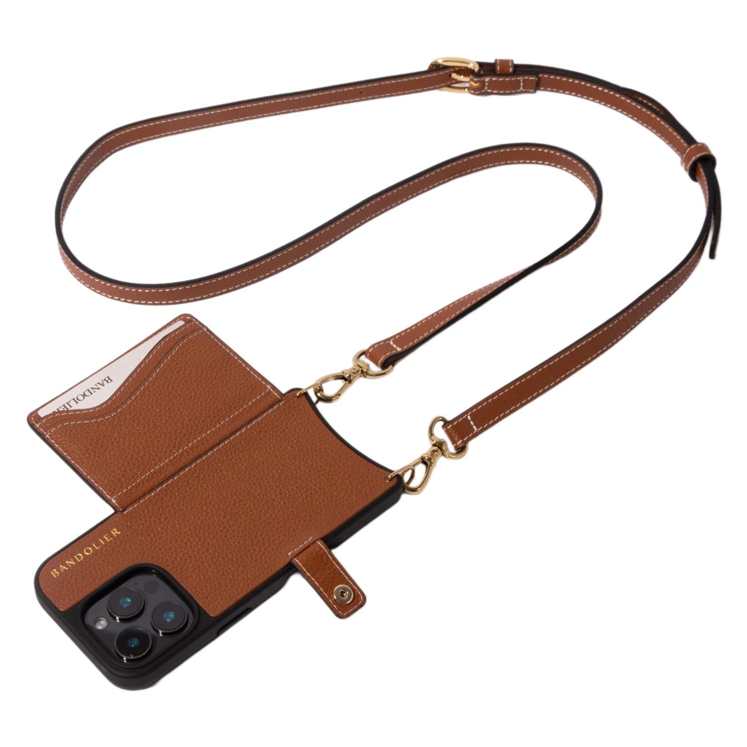 バンドリヤー BANDOLIER スマホショルダー スマホケース iPhone16 16 Pro 16 Pro MAX アイフォン ケイシー マグセーフ シエンナ ゴールド メンズ レディース ブラウン 18CAS （MMM） MMM