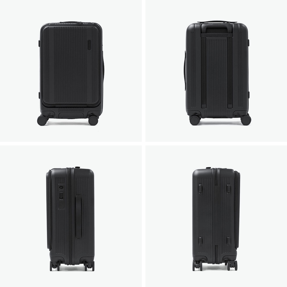 バーマス BERMAS 正規品1年保証 スーツケース 機内持ち込み フロントオープン 軽量 静音 TSロック ストッパー 3～4泊 37L 50cm TRAVEL SMART フロントオープンファスナー 60550 （マットブラック） マットブラック