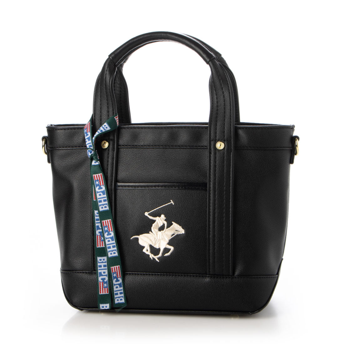 ビバリーヒルズポロクラブ BEVERLY HILLS POLO CLUB PUトートバッグSS （BK/BK/WH（ブラック/ブラック/ホワイト）） BK/BK/WH（ブラック/ブラック/ホワイト）