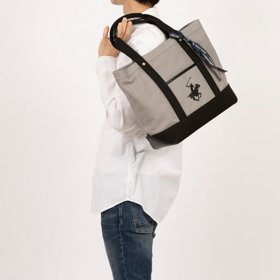 Beverly Hills Polo Club Bag Canvas Tote Tote Bag Tote Embroidery A4 Storage Available Commuting School One Point BH1008N