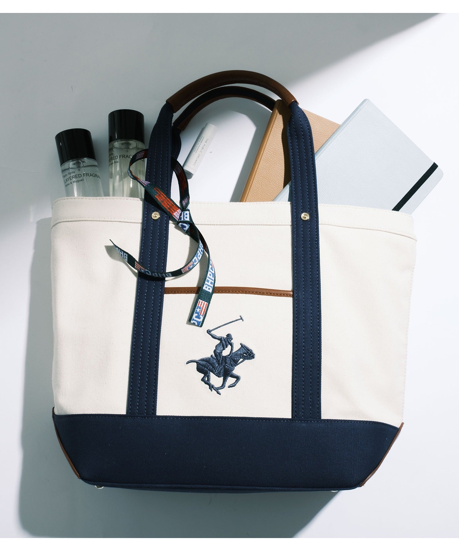 Beverly Hills Polo Club BEVERLY HILLS POLO CLUB 【BEVERLY HILLS POLO CLUB】 Bag Canvas Tote Tote Bag Tote Embroidery A4 Storage Available Commuting School One Point BH1008N