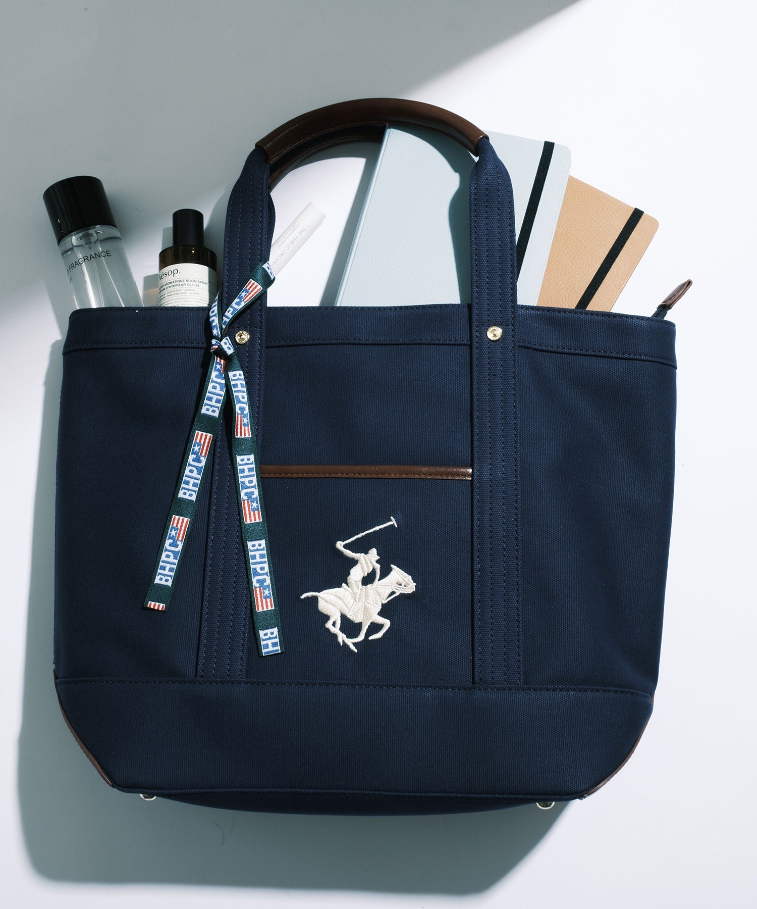 Beverly Hills Polo Club BEVERLY HILLS POLO CLUB 【BEVERLY HILLS POLO CLUB】 Bag Canvas Tote Tote Bag Tote Embroidery A4 Storage Available Commuting School One Point BH1008N