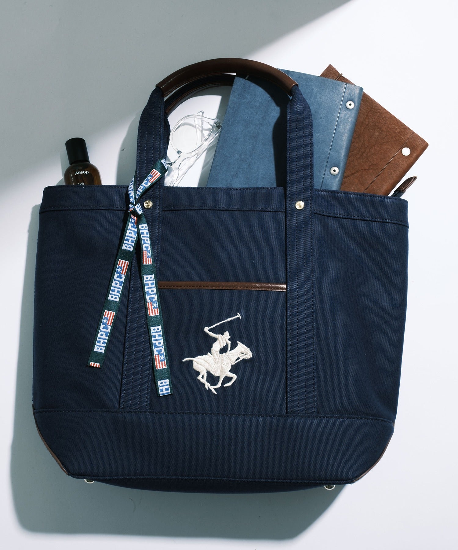 Beverly Hills Polo Club BEVERLY HILLS POLO CLUB 【BEVERLY HILLS POLO CLUB】 Bag Canvas Tote Tote Bag Tote Embroidery A4 Storage Available Commuting School One Point BH1008N