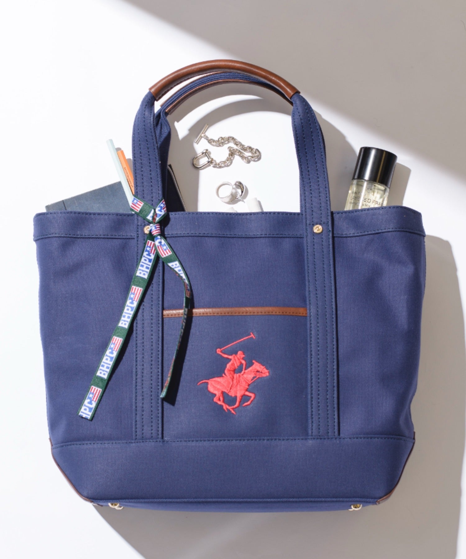 Beverly Hills Polo Club BEVERLY HILLS POLO CLUB 【BEVERLY HILLS POLO CLUB】 Bag Canvas Tote Tote Bag Tote Embroidery A4 Storage Available Commuting School One Point BH1008N