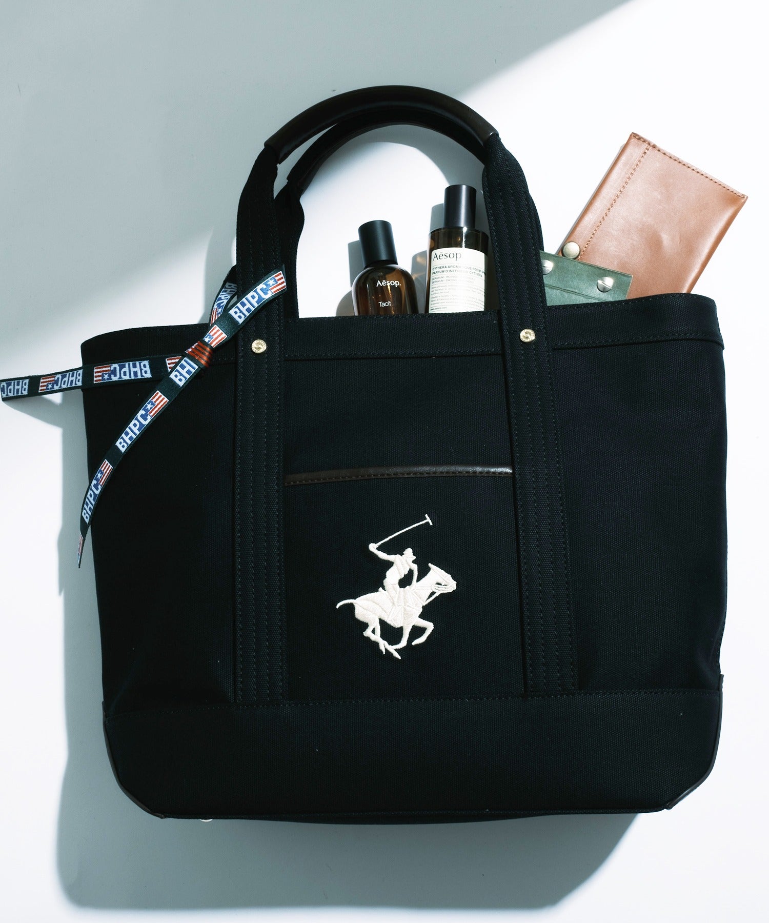 Beverly Hills Polo Club BEVERLY HILLS POLO CLUB 【BEVERLY HILLS POLO CLUB】 Bag Canvas Tote Tote Bag Tote Embroidery A4 Storage Available Commuting School One Point BH1008N