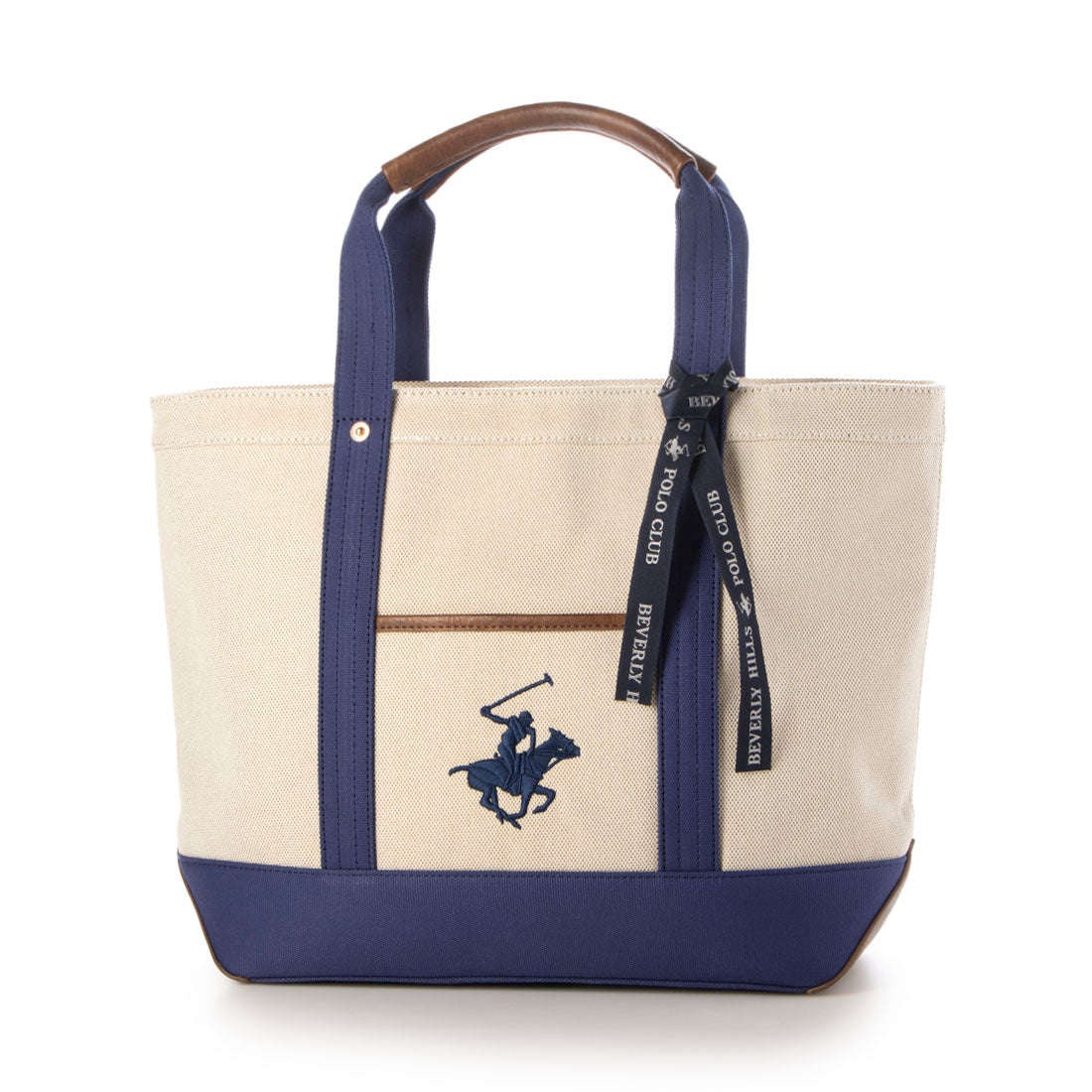 ビバリーヒルズポロクラブ BEVERLY HILLS POLO CLUB エルガリー生地トートL （ネイビー） ネイビー