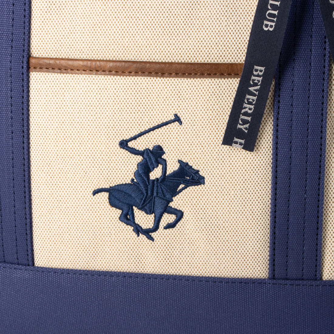 ビバリーヒルズポロクラブ BEVERLY HILLS POLO CLUB エルガリー生地トートL （ネイビー） ネイビー
