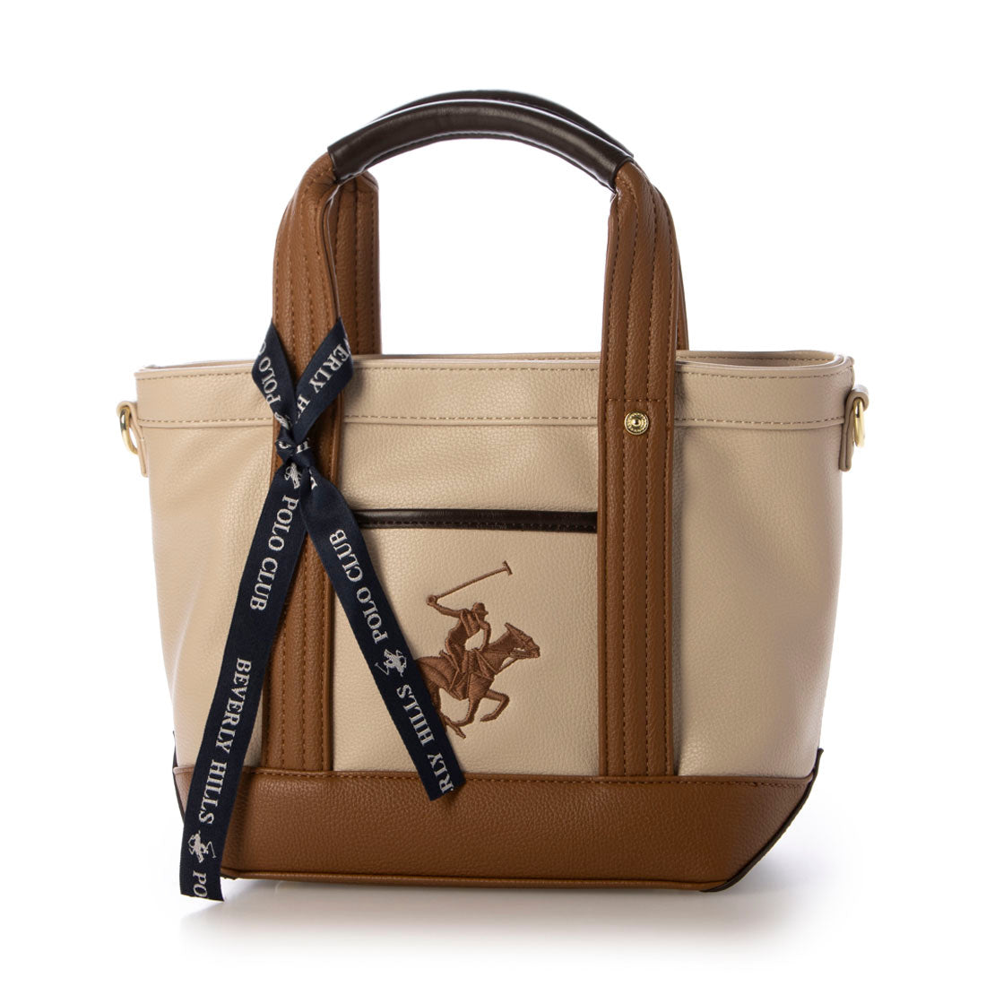 ビバリーヒルズポロクラブ BEVERLY HILLS POLO CLUB PUトートバッグSS（ショルダーストラップ付） （BE/BR/BR（ベージュ/ブラウン/ブラウン）） BE/BR/BR（ベージュ/ブラウン/ブラウン）