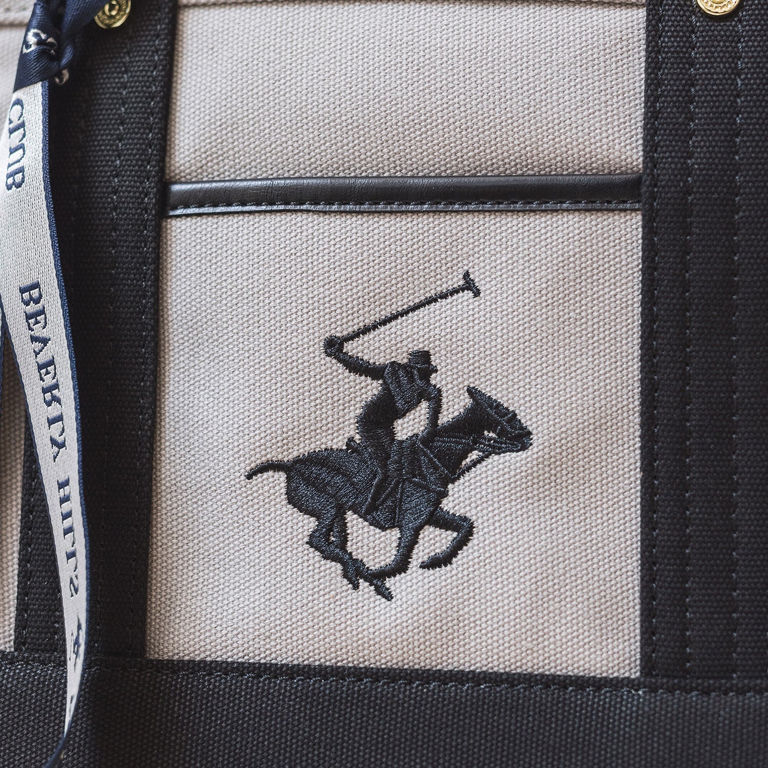 ビバリーヒルズポロクラブ BEVERLY HILLS POLO CLUB トートバッグ レディース 2WAY 帆布 ショルダー付き 小さめ 軽量 通勤 お出かけ 大人可愛い カジュアル キャンバストートバッグXS ブランドバッグPN24371503BB （グレー） グレー