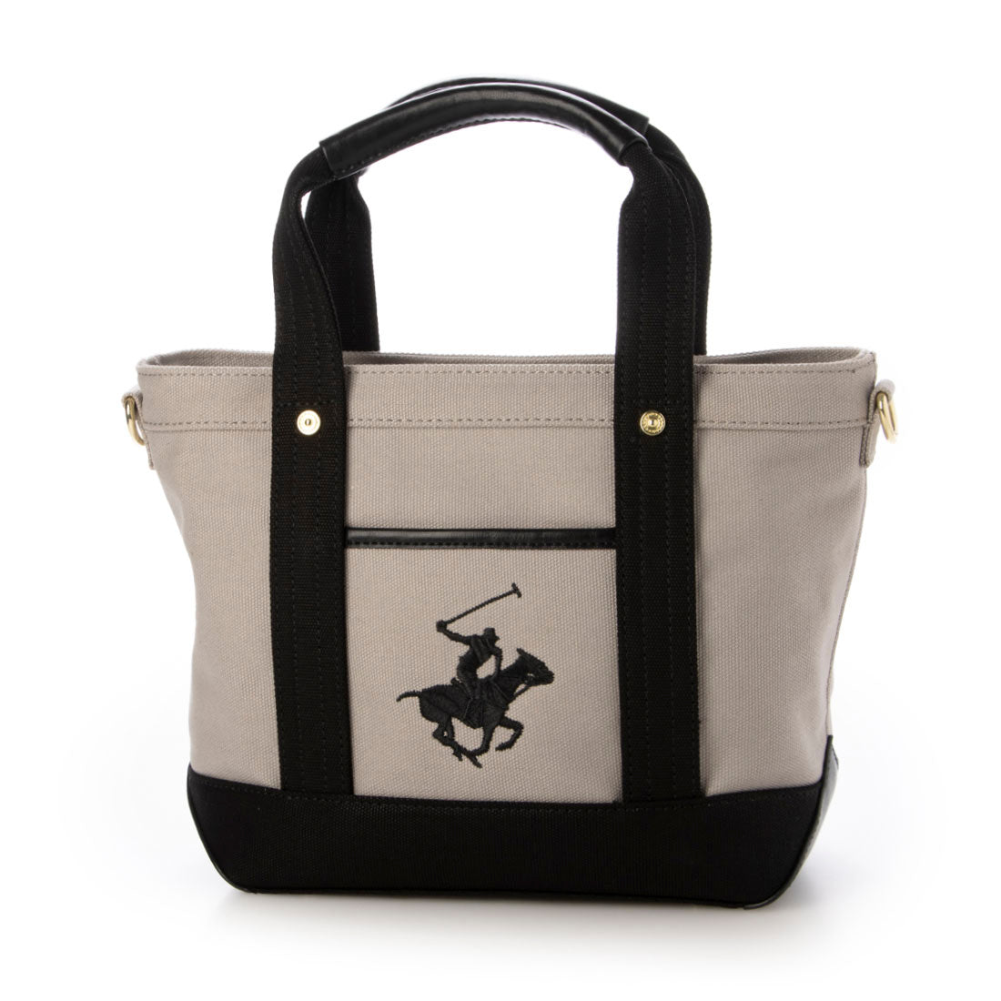 ビバリーヒルズポロクラブ BEVERLY HILLS POLO CLUB トートバッグ レディース 2WAY 帆布 ショルダー付き 小さめ 軽量 通勤 お出かけ 大人可愛い カジュアル キャンバストートバッグXS ブランドバッグPN24371503BB （グレー） グレー