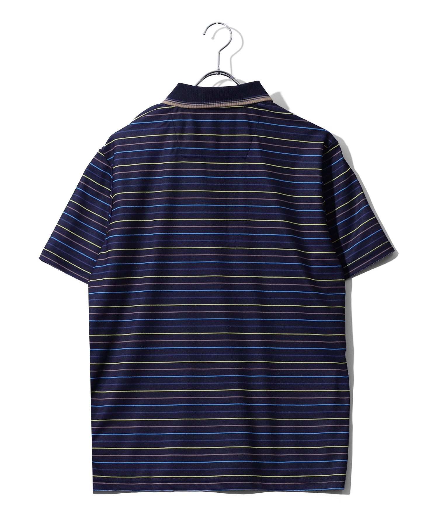 ビバリーヒルズポロクラブ BEVERLY HILLS POLO CLUB マルチボーダー リブ衿ポロシャツ メンズ ゴルフ 半袖 （レッド） レッド