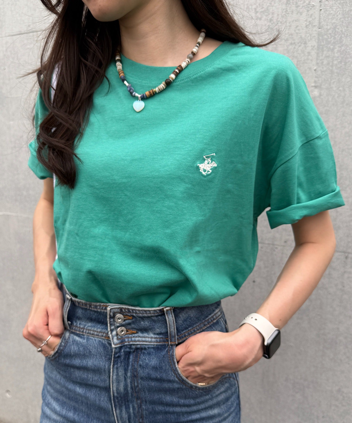 ビバリーヒルズポロクラブ BEVERLY HILLS POLO CLUB Classical pony logo tee クラシカルポニー刺繍Tシャツ （グリーン） グリーン
