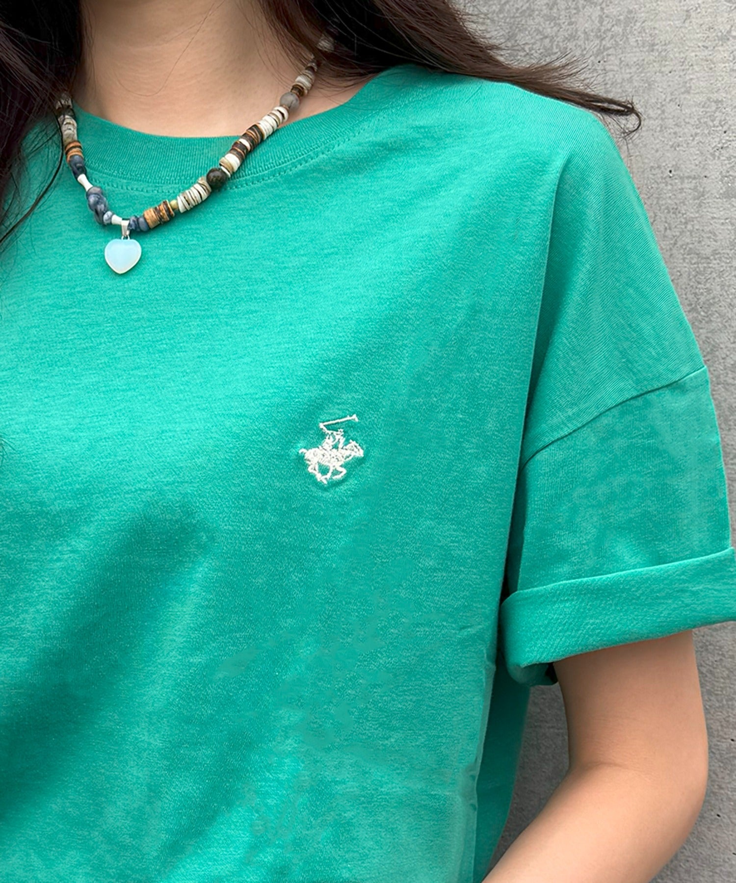 ビバリーヒルズポロクラブ BEVERLY HILLS POLO CLUB Classical pony logo tee クラシカルポニー刺繍Tシャツ （グリーン） グリーン