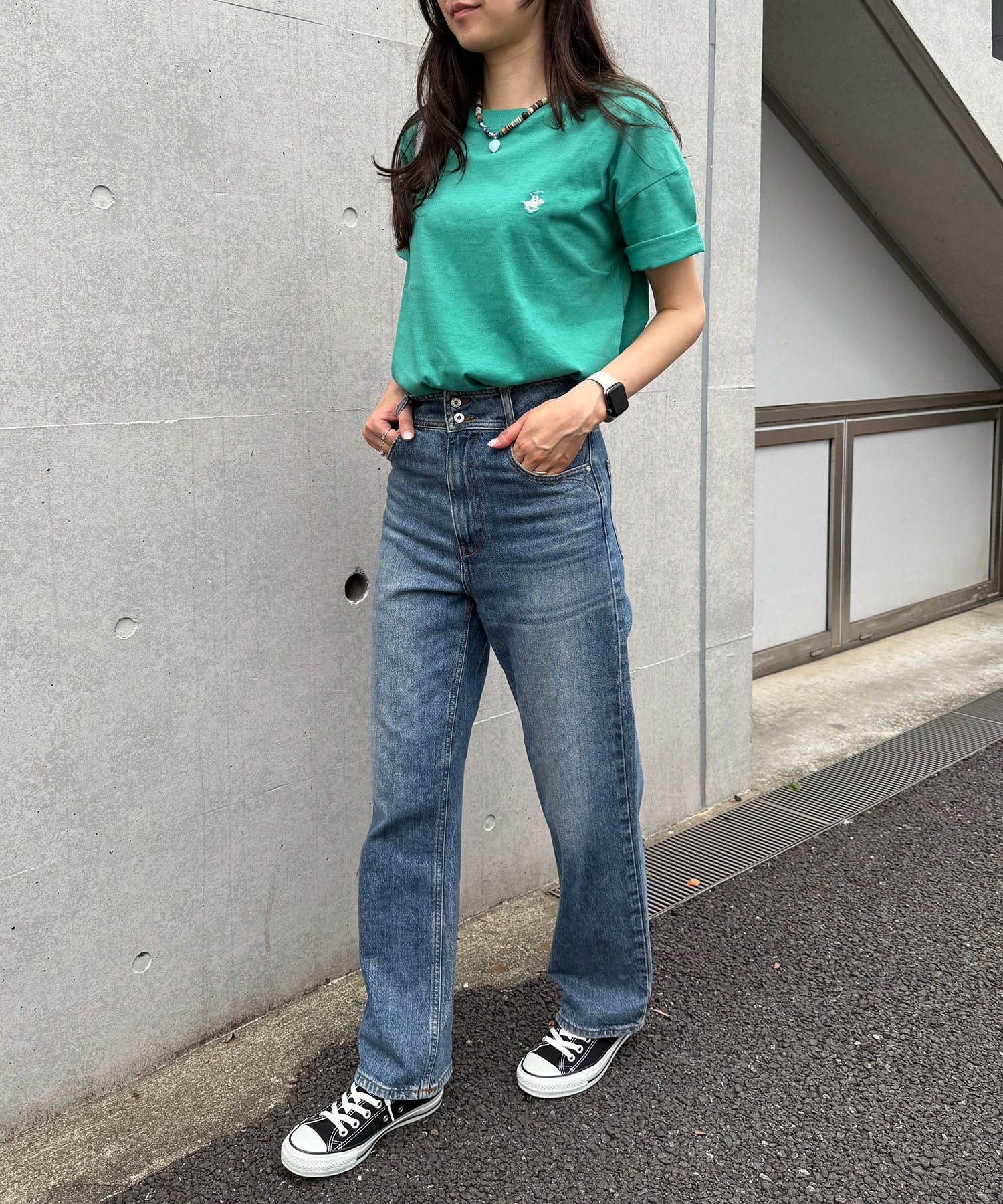 ビバリーヒルズポロクラブ BEVERLY HILLS POLO CLUB Classical pony logo tee クラシカルポニー刺繍Tシャツ （グリーン） グリーン