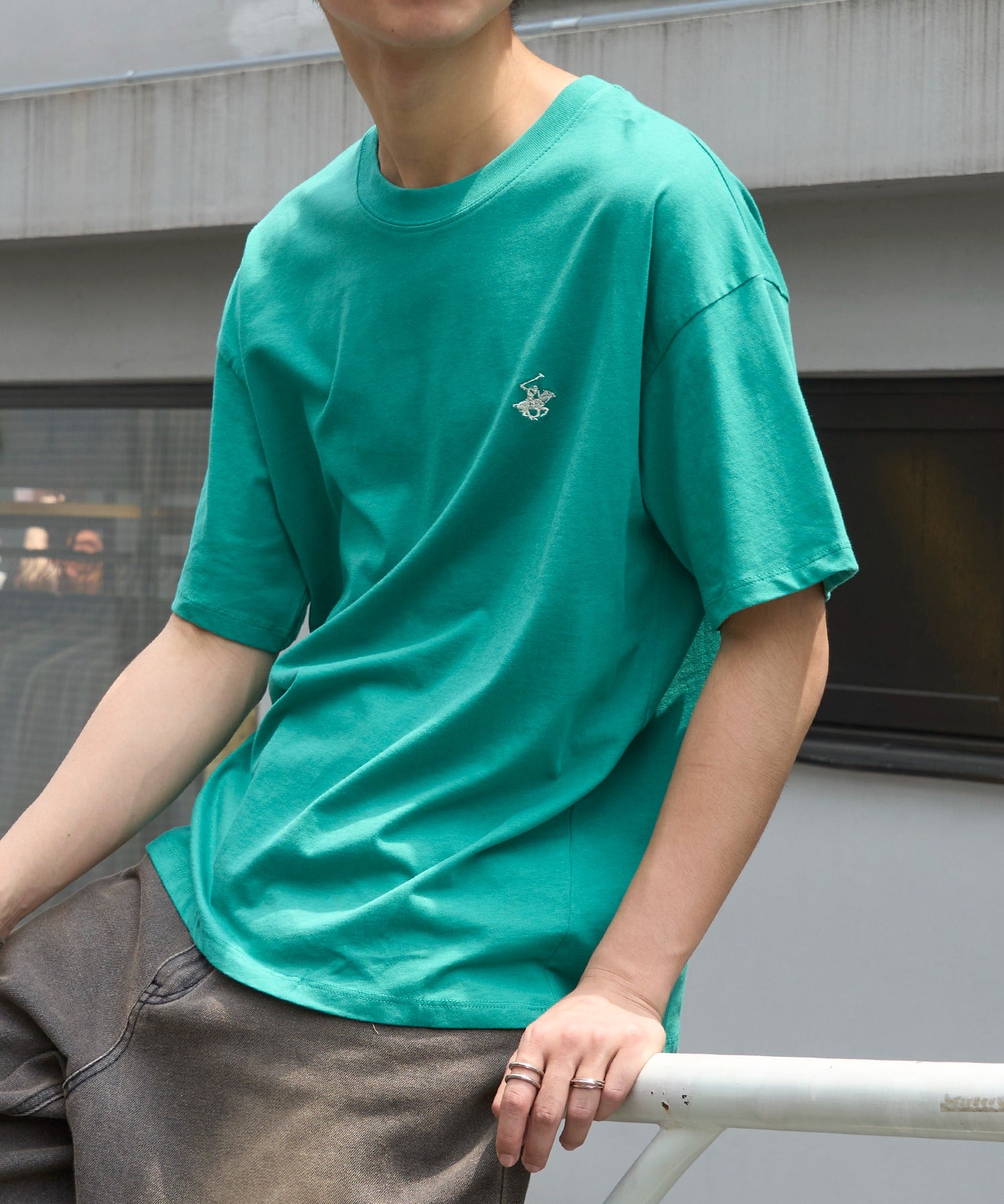 ビバリーヒルズポロクラブ BEVERLY HILLS POLO CLUB Classical pony logo tee クラシカルポニー刺繍Tシャツ （グリーン） グリーン