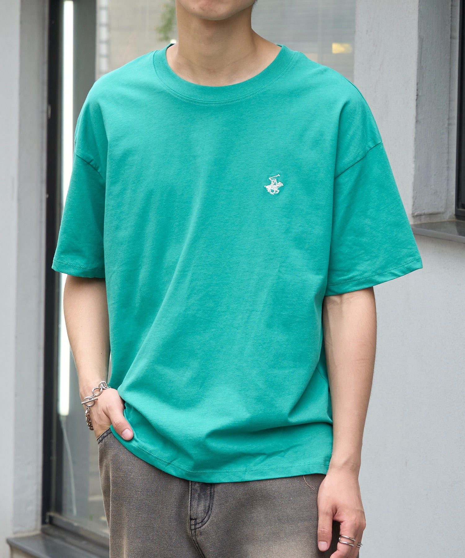ビバリーヒルズポロクラブ BEVERLY HILLS POLO CLUB Classical pony logo tee クラシカルポニー刺繍Tシャツ （グリーン） グリーン