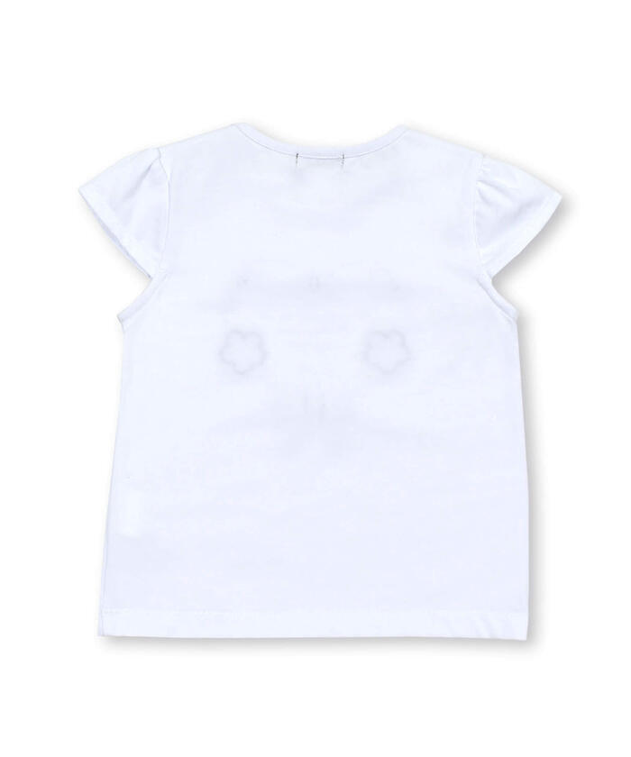ベベ BeBe ハートリボンキャップスリーブ天竺Tシャツ