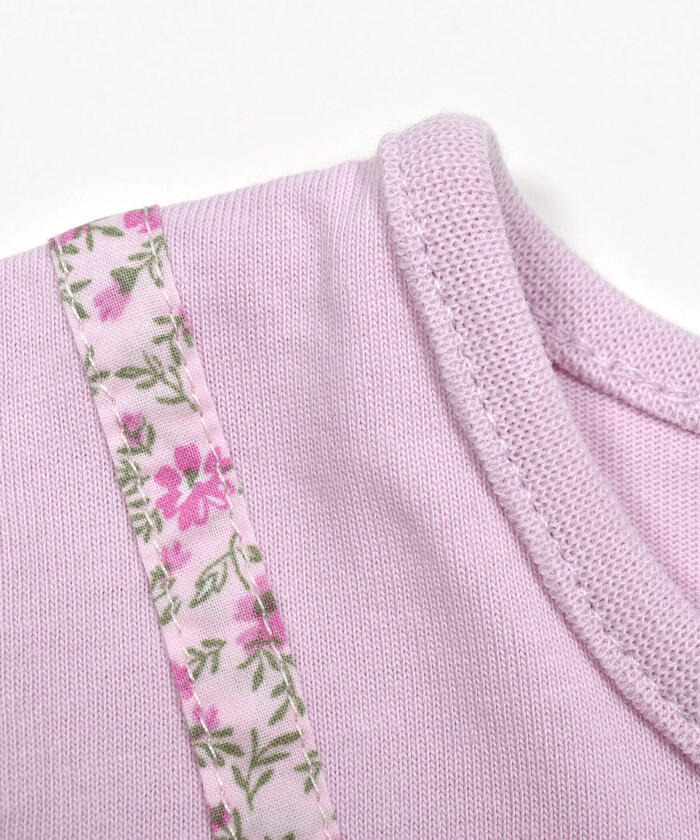BeBe Long Sleeve T-Shirt + Pants Set with Floral Layered Design