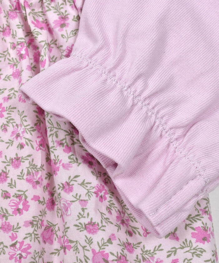 BeBe Long Sleeve T-Shirt + Pants Set with Floral Layered Design