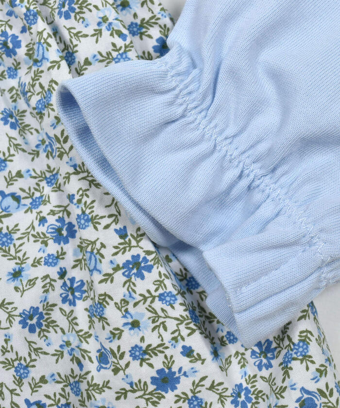 BeBe Long Sleeve T-Shirt + Pants Set with Floral Layered Design