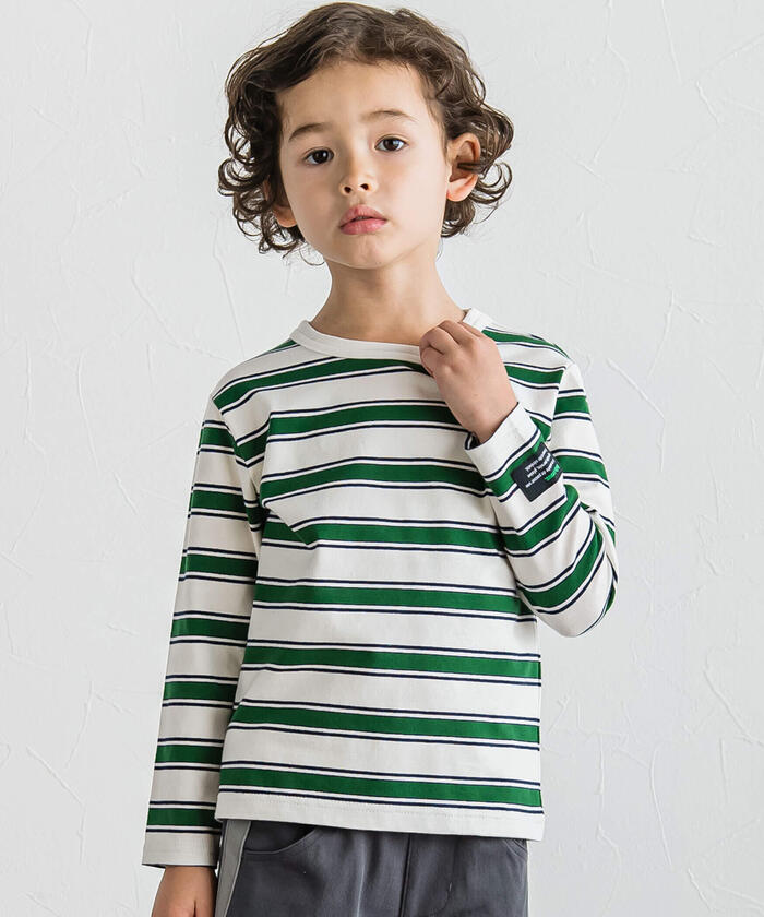 BeBe Side Pocket Short Sleeve T-Shirt + Striped Long Sleeve T-Shirt Set