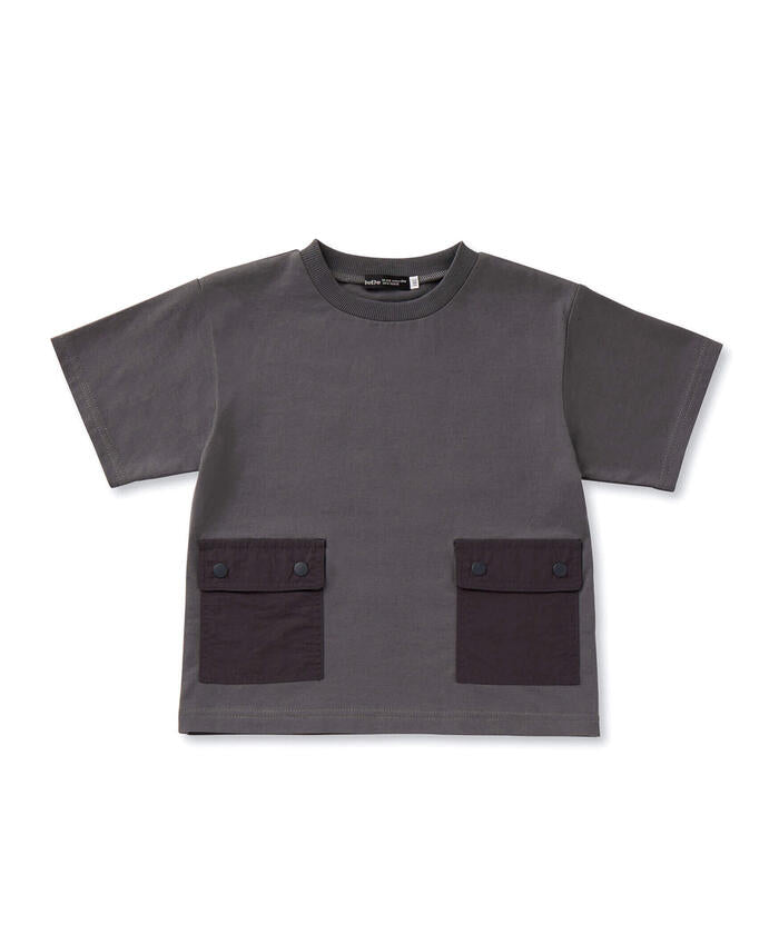BeBe Side Pocket Short Sleeve T-Shirt + Striped Long Sleeve T-Shirt Set