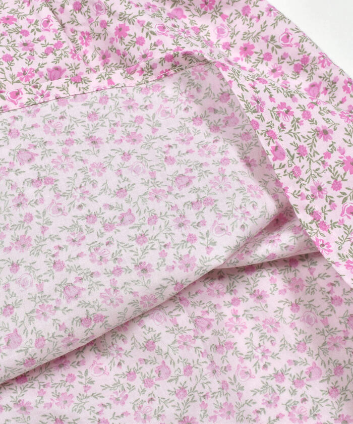 BeBe Loan Floral Jumper Skirt + Collared Long Sleeve T-Shirt Set