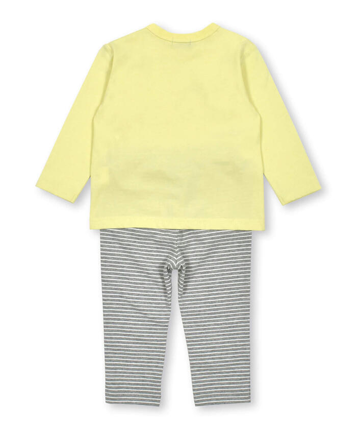 BeBe Logo Long Sleeve T-Shirt + Striped Pants Set