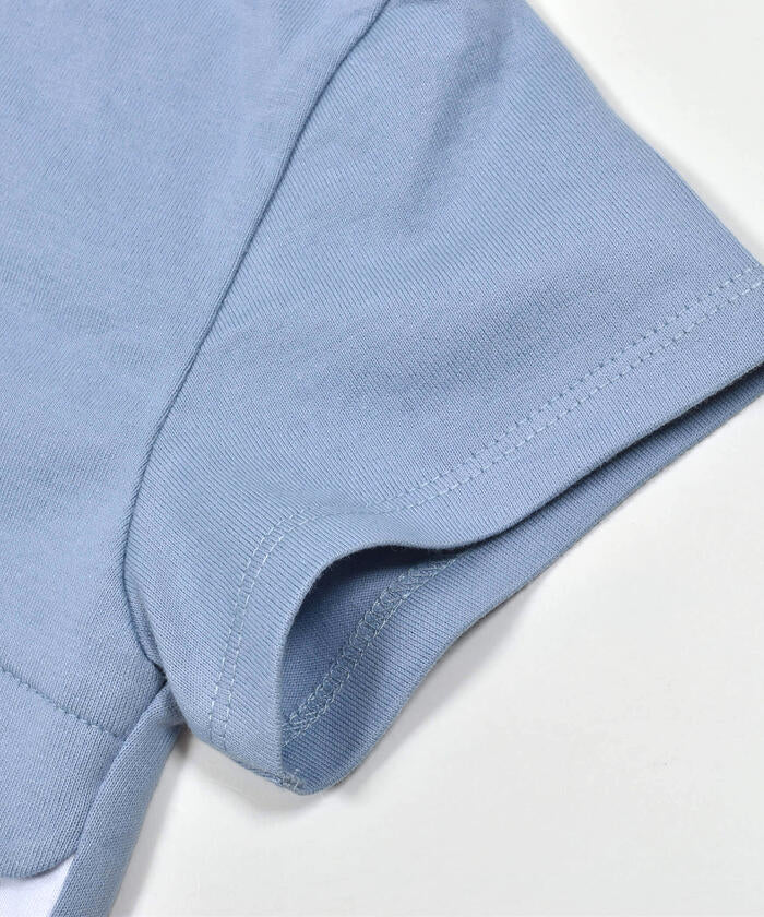 ベベ BeBe スカラップ切り替えバイカラー半袖天竺Tシャツ