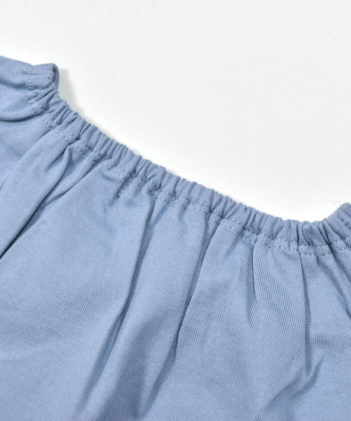 ベベ BeBe スカラップ切り替えバイカラー半袖天竺Tシャツ