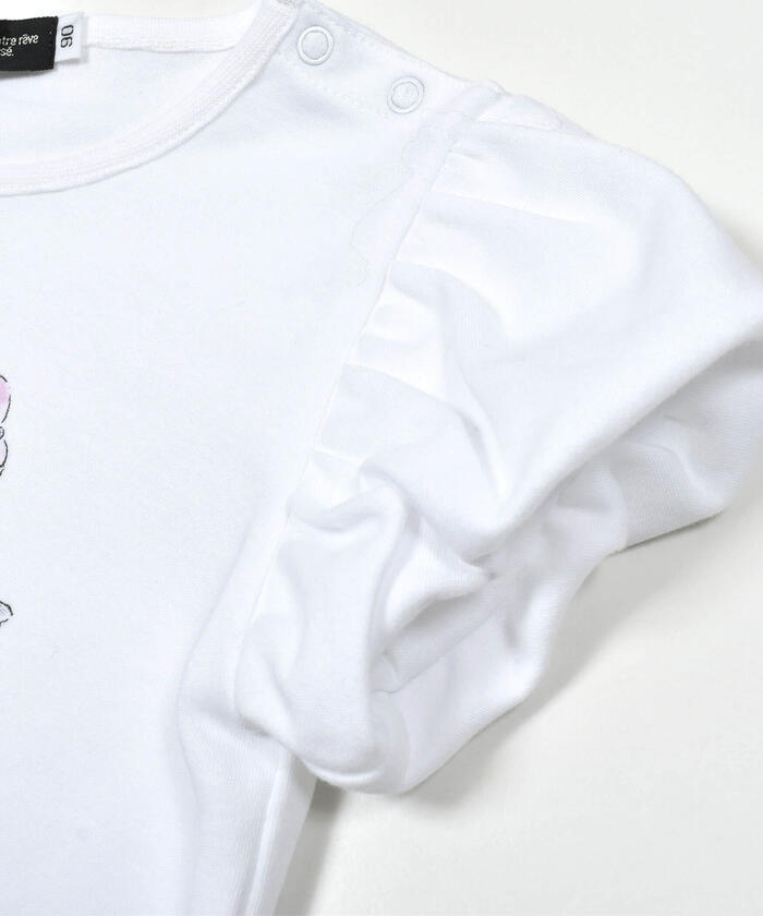 BeBe Bunny Print Balloon Sleeve T-Shirt