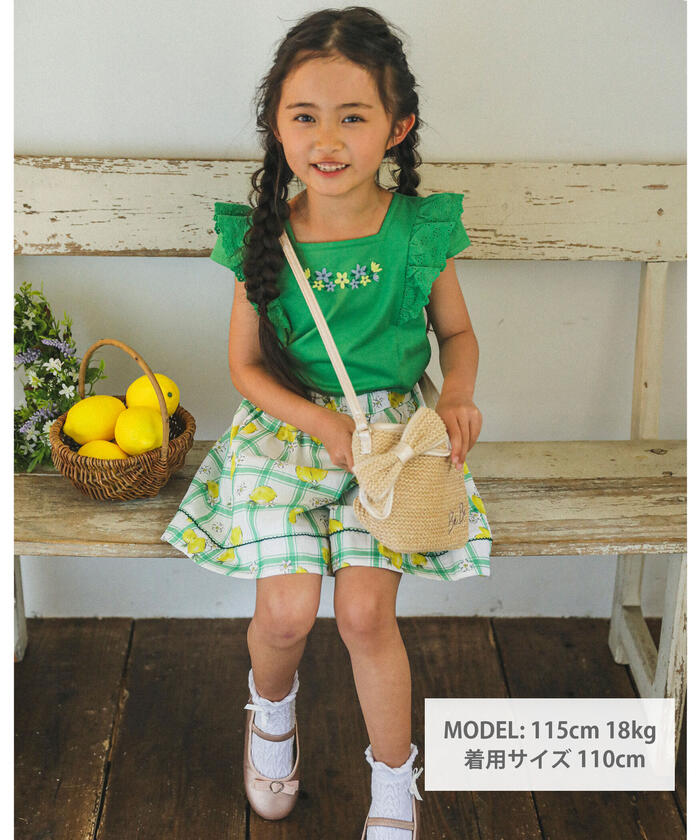 BeBe Lace Frill Flower Embroidery T-Shirt