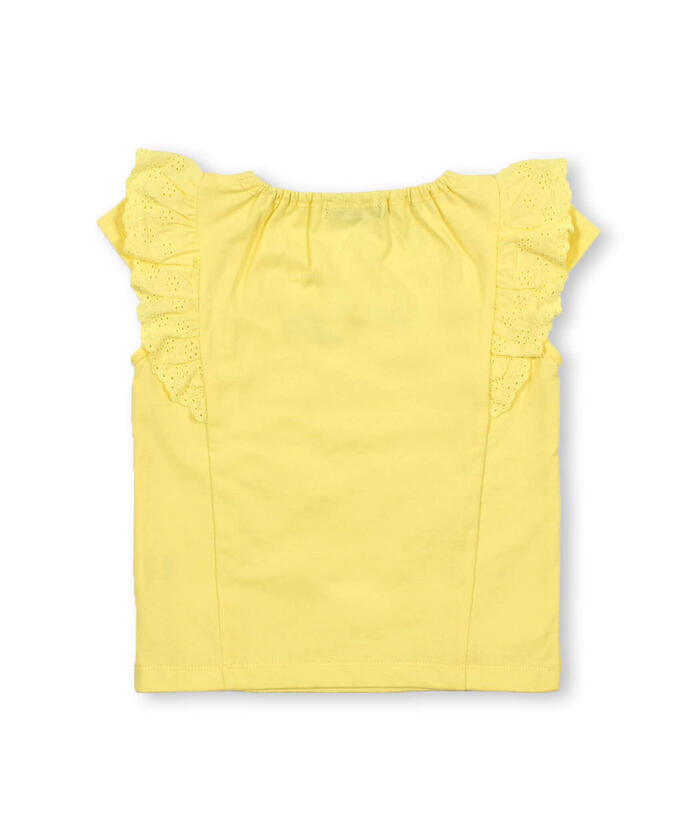 BeBe Lace Frill Flower Embroidery T-Shirt