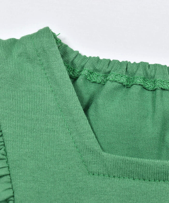BeBe Lace Frill Flower Embroidery T-Shirt