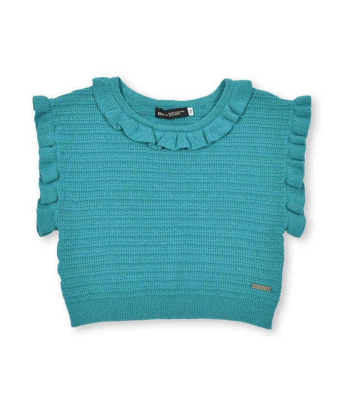BeBe Cropped Frill Knit Pullover