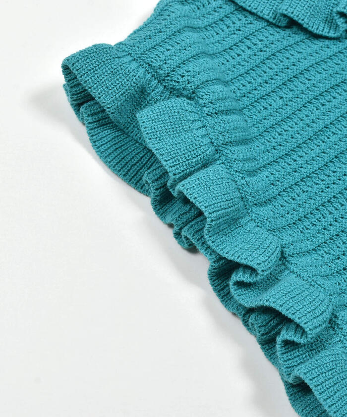 BeBe Cropped Frill Knit Pullover
