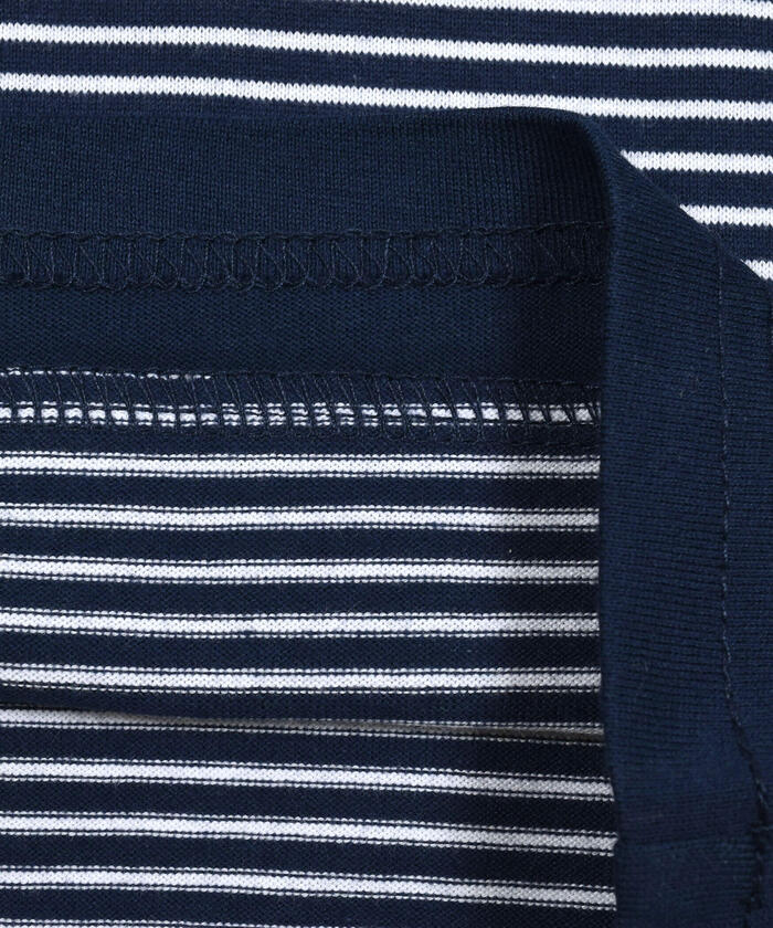 ベベ BeBe 【お揃い】ボーダー切り替えワイドTシャツ