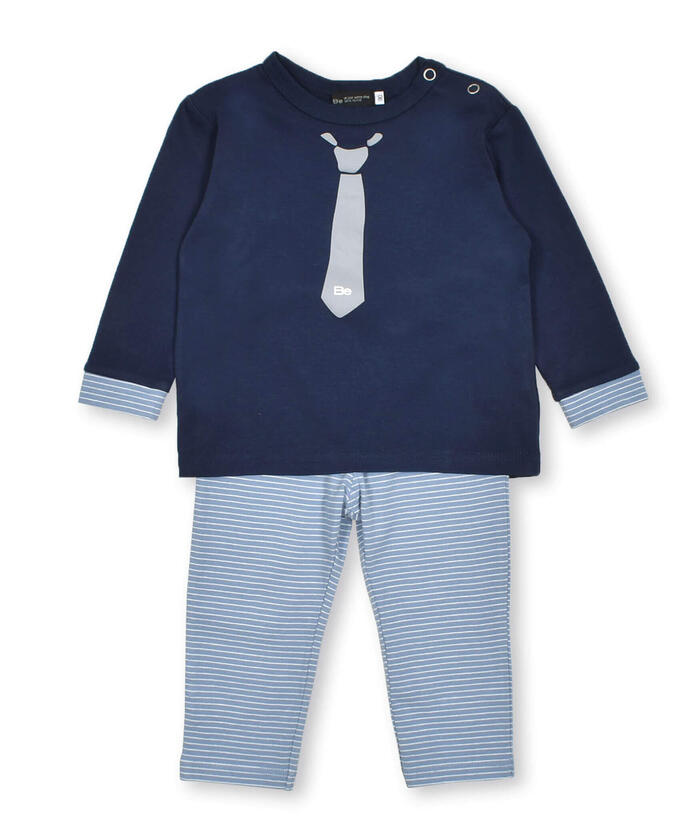 BeBe Tie Print T-Shirt + Striped Pants Set