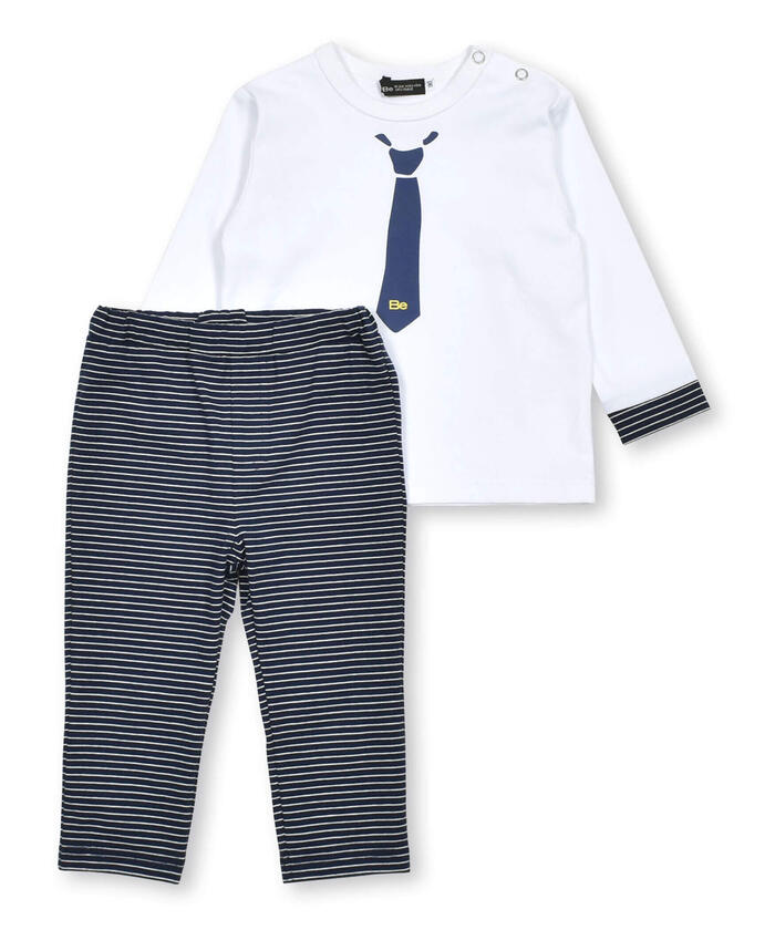 BeBe Tie Print T-Shirt + Striped Pants Set