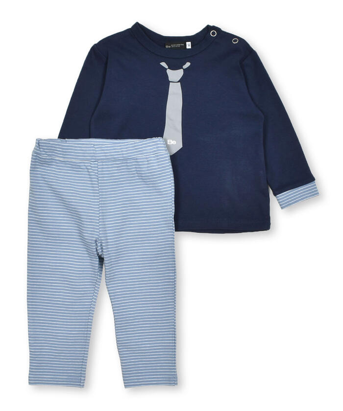 BeBe Tie Print T-Shirt + Striped Pants Set